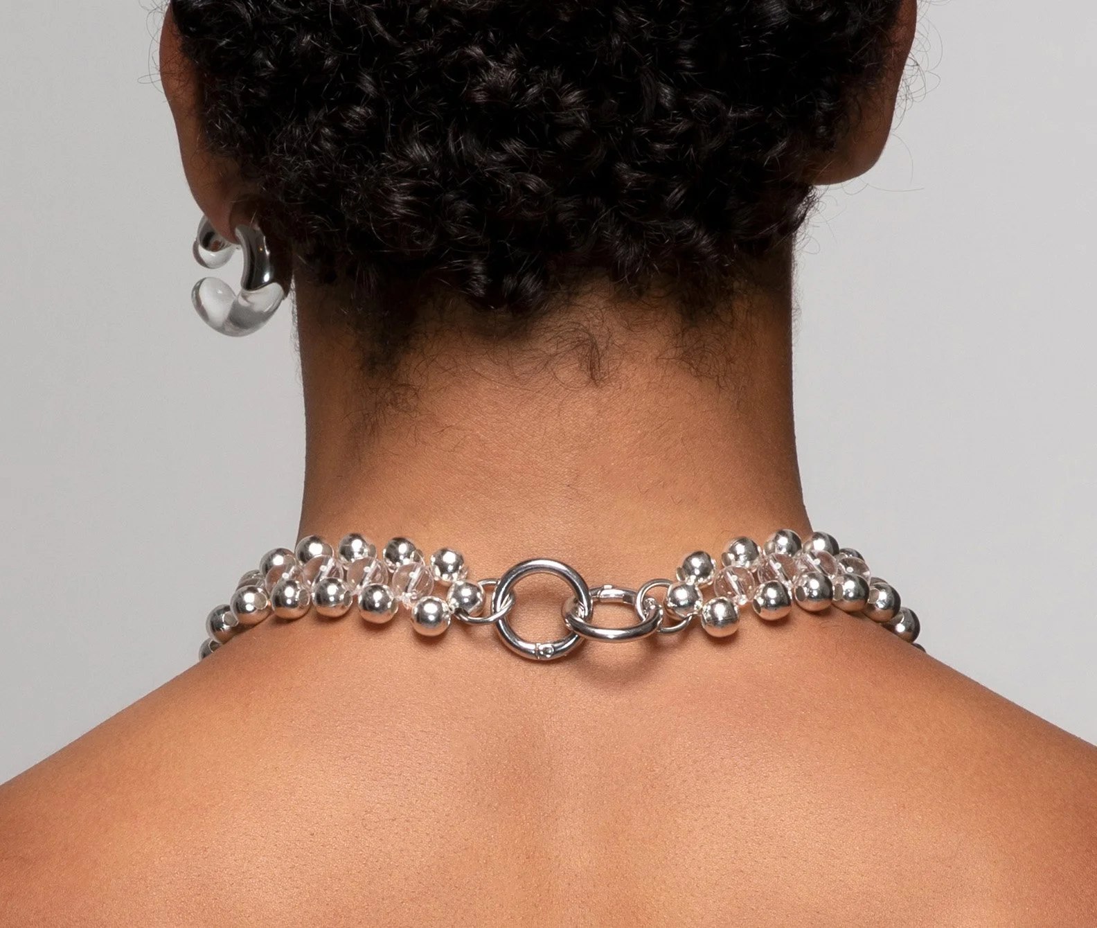 LORETTE COLE DUPRAT シルバービーズチェーンネックレス Trinity Necklace - Orthodox ⌀ 10 - Silver/Clear — Lorette Colé Duprat
